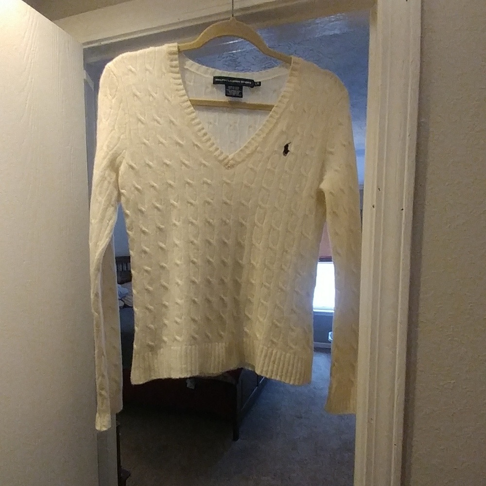 Off white, wool Ralph Lauren sweater.
